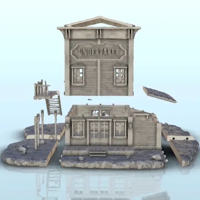 Funeral Home with Workshop - Western Old West Terrain Scenery — Image 3 of 9