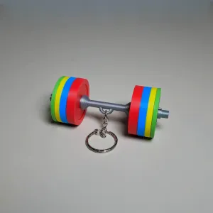 Barbell Keychain