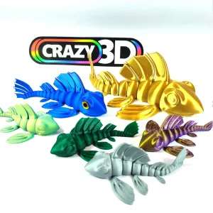 Crazy3D articulated Fish - 3 sizes, glass eyes and keychain