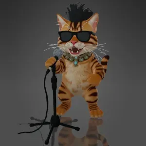 Bengal Cat Rockstar Singer
