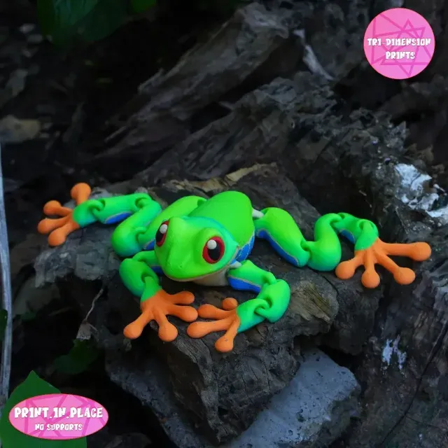 Print In Place Cute Flexi Red-Eyed Tree Frog — Фото 5 из 9