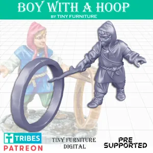 Boy with hoop and stick