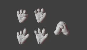 BJD hand part cute cat paw
