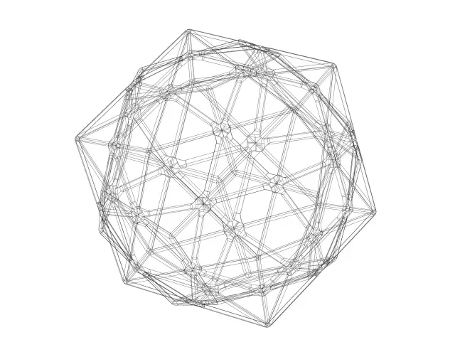 Wireframe Shape Compound of Dodecahedron and Icosahedron — Image 6 of 9