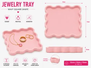 Wavy Square Jewelry Tray – 120 × 120 × 15 mm