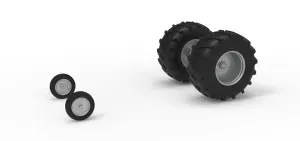 Wheel Set of Vintage Pulling tractor Version 2 Scale 1:25