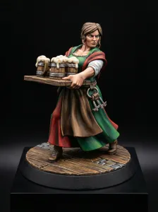 FREE NPC Maid Fantasy Miniatures 32mm STL for TTRPG