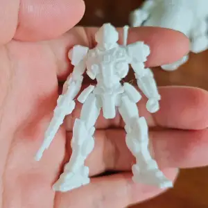 Mech Warrior Soldier Figure with Supports Remove Slowly Freely Scalable Printing Children Toys Figurine Ornament Model One-Click One-Piece Printing