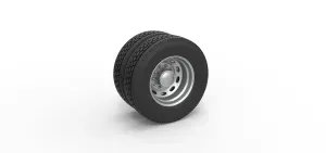 10 Oval Hole Rear double wheel of semi truck Scale 1:25