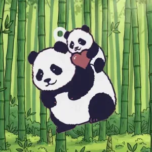 Panda and son: fathers day keychain