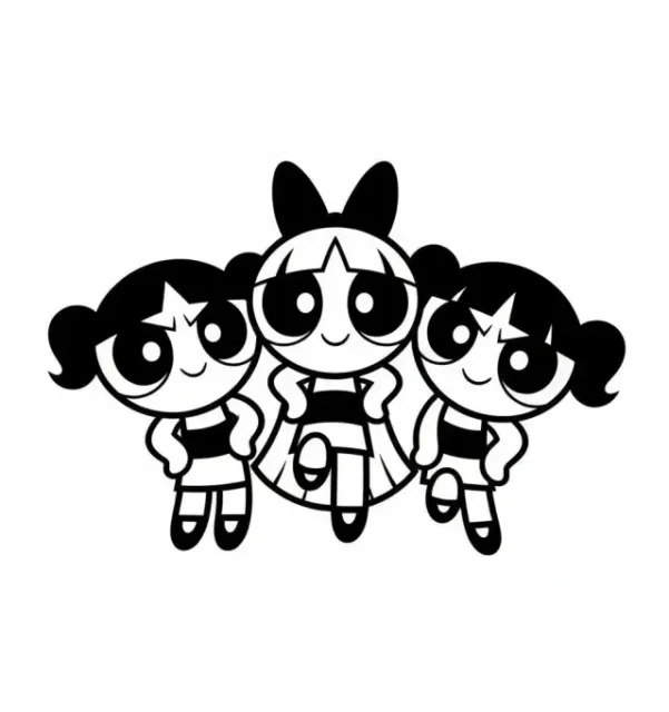 Cute Super Trio – Chibi Hero Silhouette — Image 2 of 4