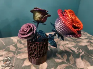 🌹 Knitted Rose Bloom – Elegant 3D Printed Flower Gift