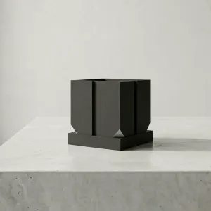 Modern Geometric Square Planter with Tray |  Succulent Pot