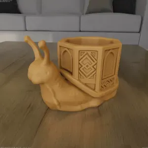 Snail Planter Decorative Container 3D Model STL