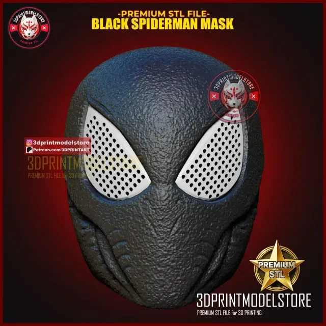Spiderman Black Mask - Marvel Cosplay Halloween — Фото 3 из 9