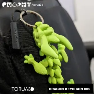 Articulated Dragon Keychain 005 - Print in Place - STL