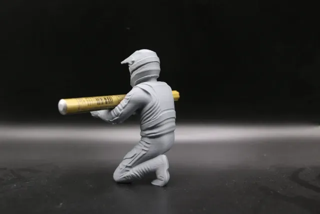 Motocross Rider Pen Holder Kneeling Figure — Image 2 of 6