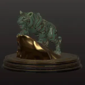 Tiger on a stand