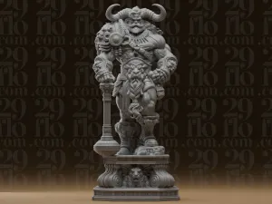 #398 Horned Barbarian Champion Classical Fantasy Statue