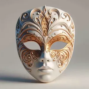 3701 Venetian Carnival Mask Color 3D Model character STL