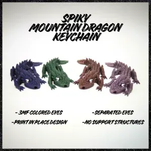 Spiky Mountain Dragon Keychain 🐉