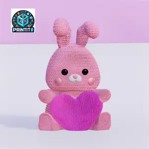 Knitted Easter Bunny with heart