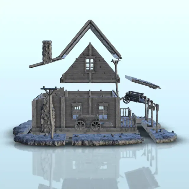 House with stone fireplace - Terrain scenery Old West — Фото 4 из 9