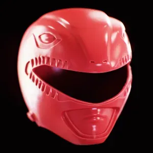 Red Dino Power Ranger Helmet split in Two