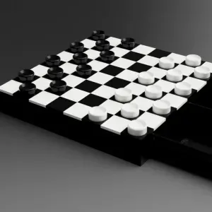 3D Printed Checkers Set with Drawer /Warcaby 3D z szufladką