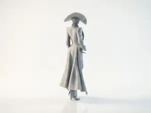 Lady With Cane Elegant Figure 3D Printable