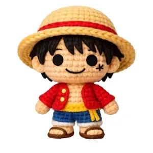Luffy Crochet Style STL – Anime Pirate Amigurumi Inspired Figure