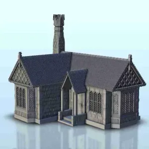 Viking stone fancy house - scenery medieval miniatures warha
