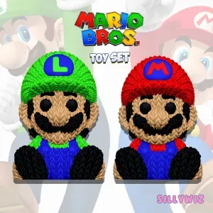 Mario Bros - Super Mario - Super Luigi - Knitted - Crochet