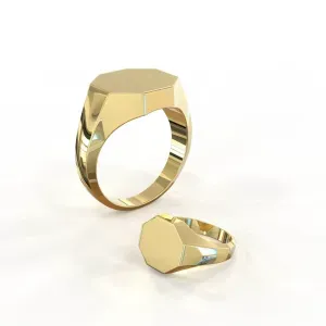 Hex signet ring