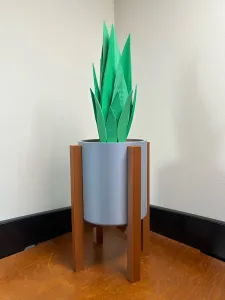 Decorative Planter Pot With Stand and Snake Plant