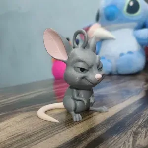 Cute Rat Keychain – Cartoon Mouse 3D Printable Keychain