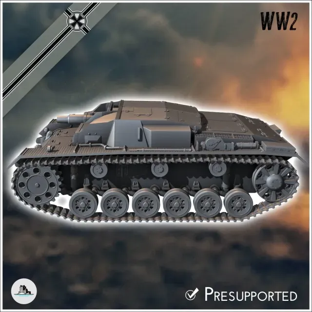 Sturmgeschutz StuG III Ausf. A (Sd.Kfz. 142-1) - WW2 miniature — Image 8 of 9