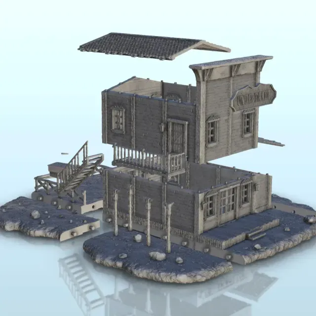 Funeral Home with Workshop - Western Old West Terrain Scenery — Image 6 of 9