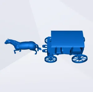 Horse Carriage (moving wheels)