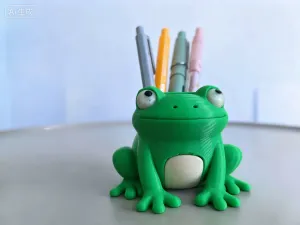 搞怪动眼蛙收纳笔筒-Funny Movable‑Eye Frog Storage Pen Holder