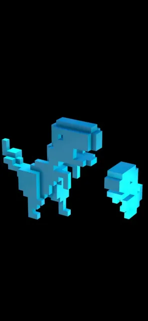 Trex and small dinosaur made of cubes — Фото 4 из 9