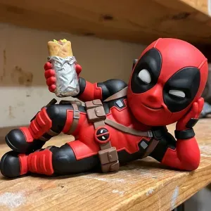 Funny Chibi Deadpool Figure | Marvel Fan Art Statue