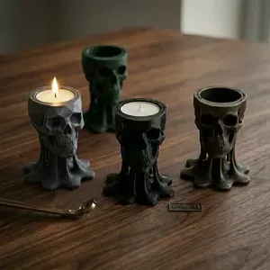 Melting Skull Candle Holder