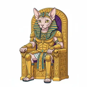Sphinx cat on the throne