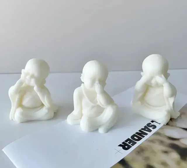 3 Baby Buddhas: Mizaru (I see no evil), Kikazaru (I hear no evil) — Image 2 of 9