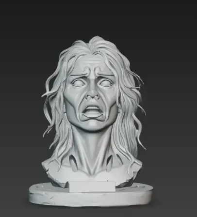 The Forsaken Echo - Surreal Knife Holder & Bust Sculpture