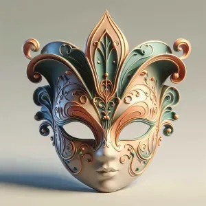 3704 Venetian Carnival Mask Color 3D Model magic STL