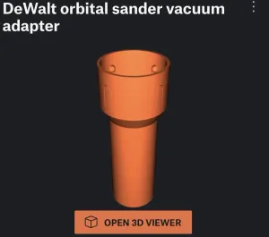 DeWalt orbital sander vacuum adapter
