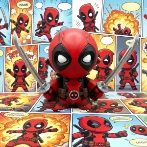 Chibi Figure Deadpool Marvel Inspired Superhero