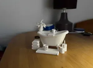 Dollhouse Bathtub Decor Set Scale 1:12